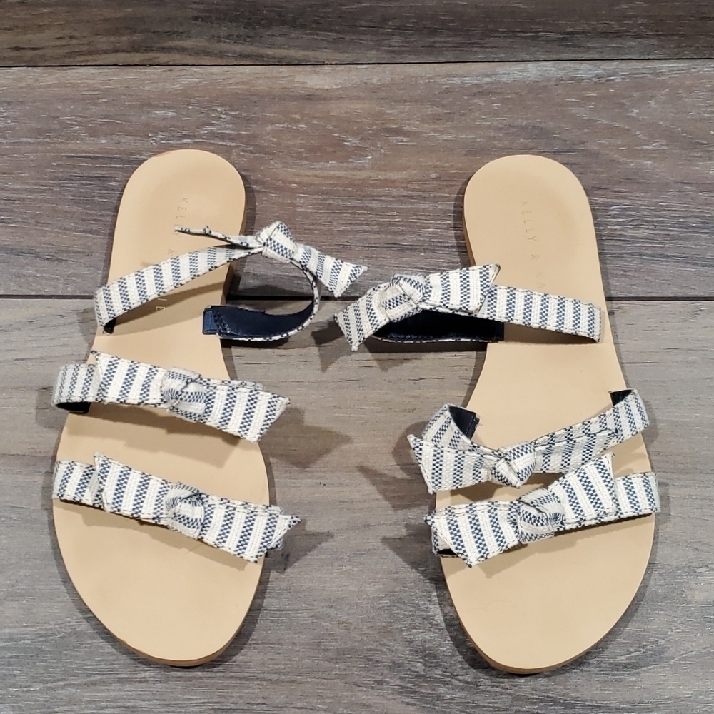Kelly &Katie bows straps flats flip flop shoes sandals sz 8M - Picture 3 of 9